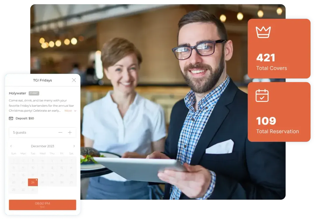 A Hostme reseller meeting with a restaurant customer