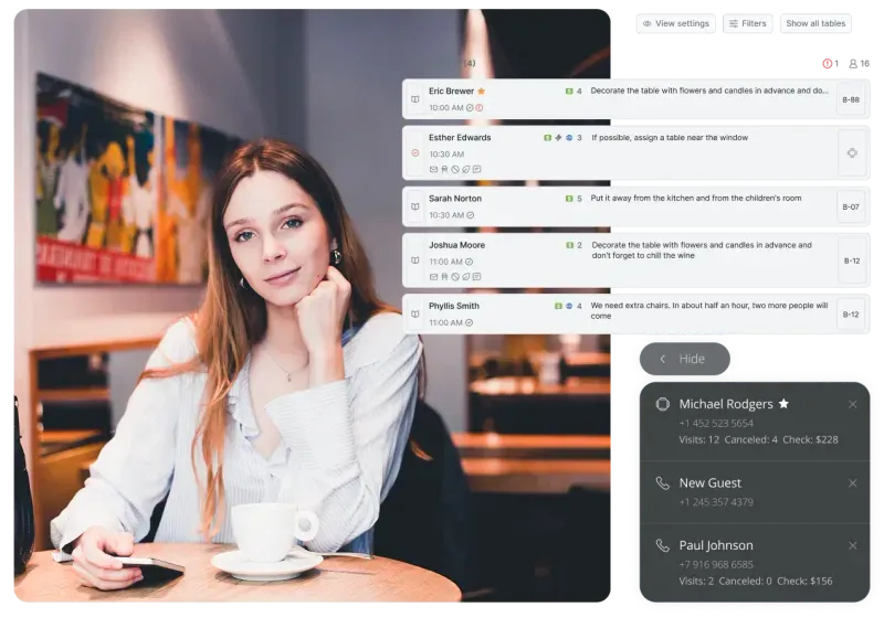 Hostme interface and a reseller speaking with a customer
